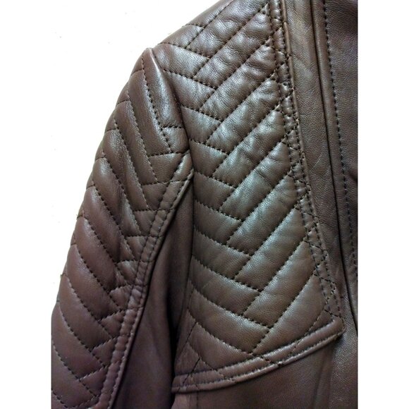MICHAEL Michael Kors Women’s Brown 100% Leather Moto Jacket in Small - Picture 11 of 16